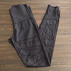 Lululemon Black Leggings with Geometric Mesh Design, size 6